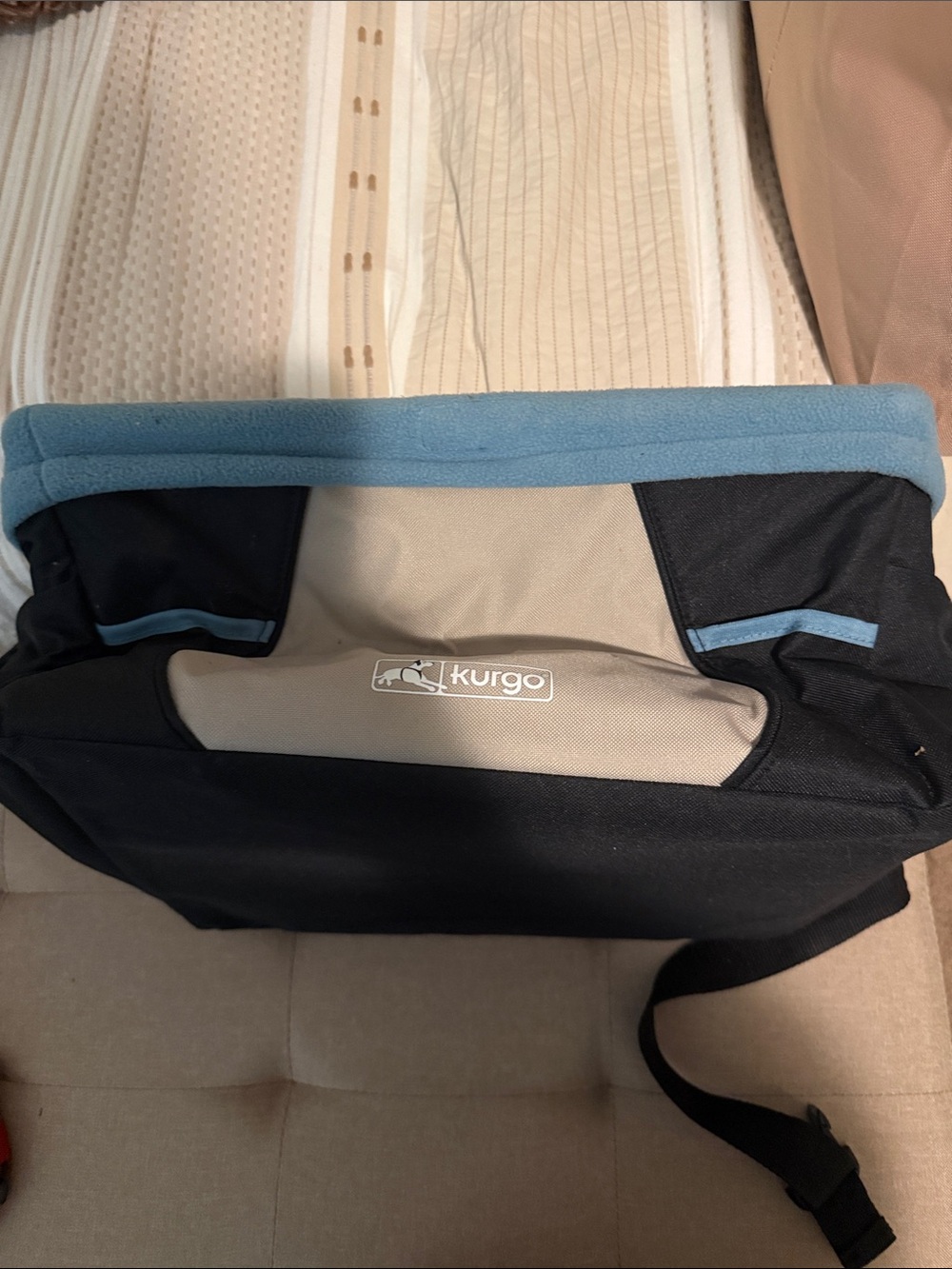 Kurgo Black Beige and Blue Pet Travel Seat